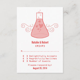 Red Sweet Chemistry Response Card RSVP Karte