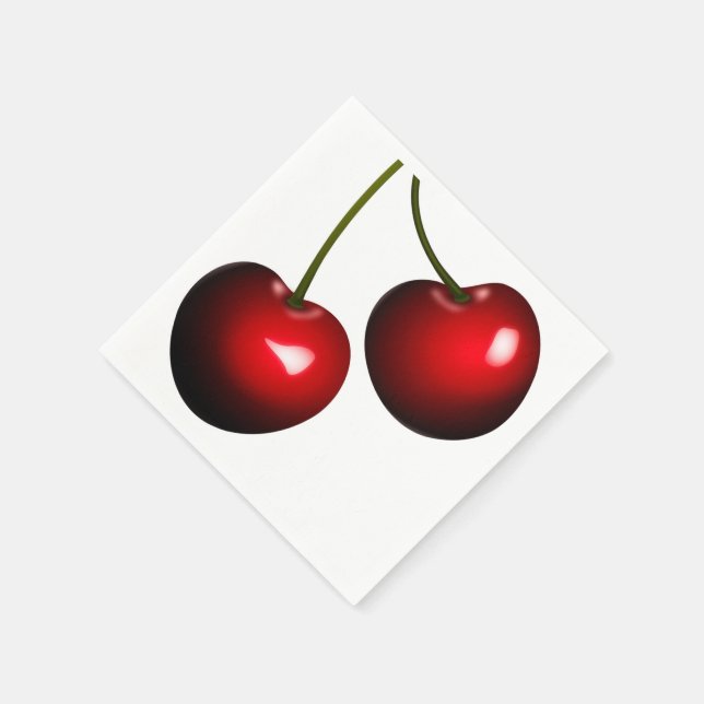 Red Sweet Cherry Napkins - individuell anpassbar Serviette (Ecke)