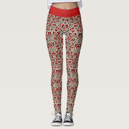 Red Sweet Hearts Leggings