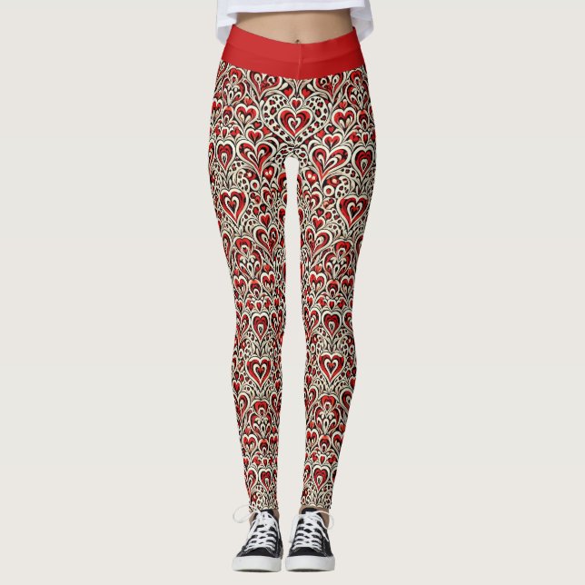 Red Sweet Hearts Leggings (Vorderseite)