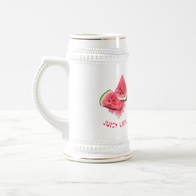 Red Sweet Juicy Watermelon Beer Stein Bierglas (Links)