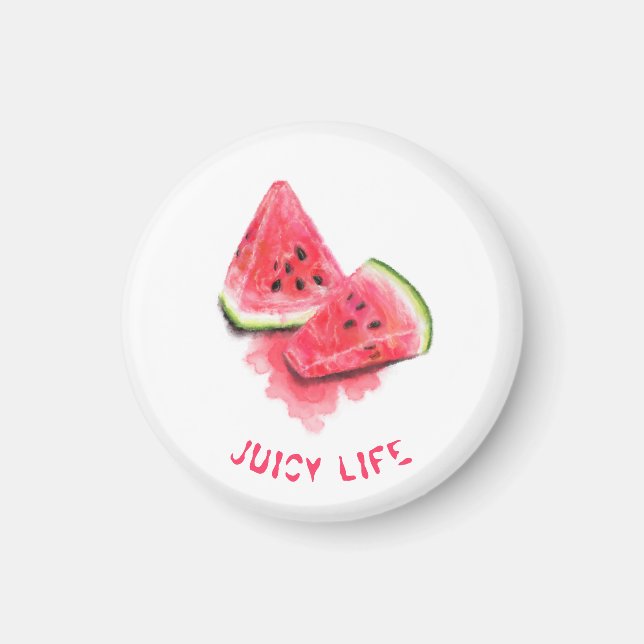 Red Sweet Juicy Watermelon Pieces Duftsch Zeichnen Magnet (Vorne)