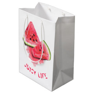 Red Sweet Juicy Watermelon Pieces Duftsch Zeichnen Mittlere Geschenktüte