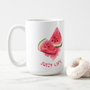 Red Sweet Juicy Watermelon Pieces - Frische Pasta  Kaffeetasse