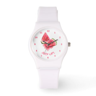 Red Sweet Juicy Watermelon Pieces Watch Armbanduhr