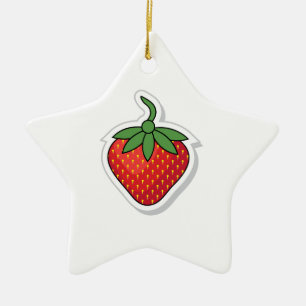 Red Sweet Strawberry Keramik Ornament