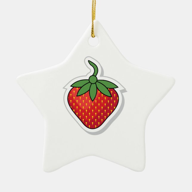 Red Sweet Strawberry Keramik Ornament (Vorne)