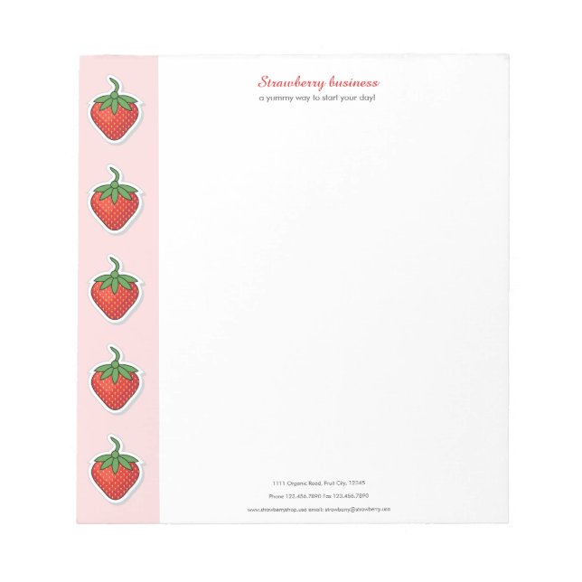 Red Sweet Strawberry Notizblock (Vorderseite)