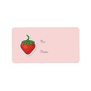 Red Sweet Strawberry - Vorlage Adressaufkleber