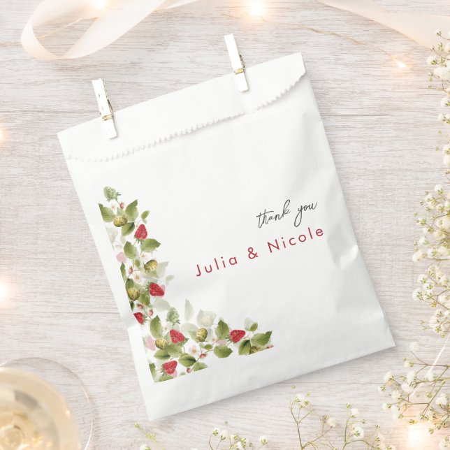 Red Sweet Wild Strawberry Blume Hochzeit Geschenktütchen (Ausgeschnitten)