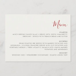 Red Sweet Wild Strawberry Blume Hochzeit Menükarte