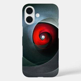 Red Swirl Artistic Modern Abstrakt Art Pattern #19 iPhone 16 Hülle