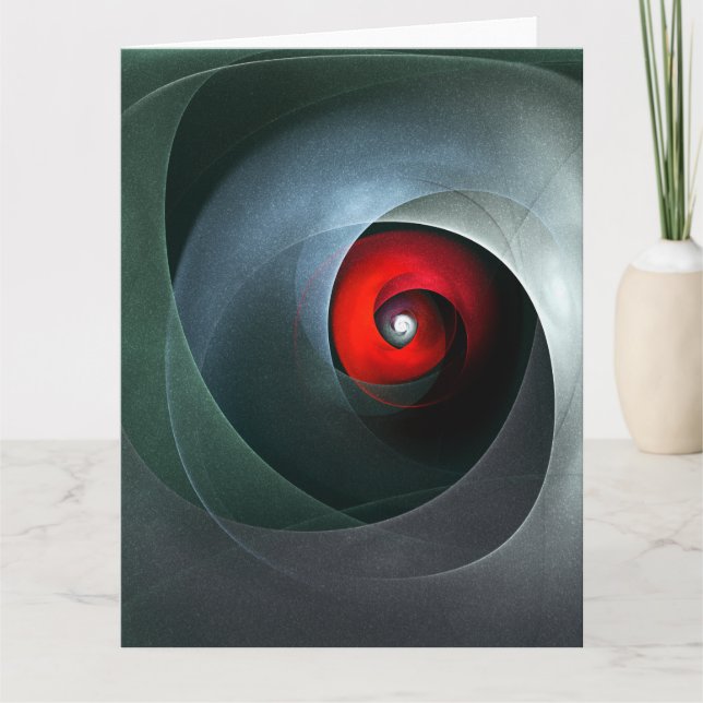 Red Swirl Artistic Modern Abstrakt Art Pattern #19 Dankeskarte (Vorderseite)