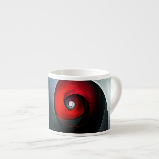 Red Swirl Artistic Modern Abstrakt Art Pattern #19 Espressotasse (Vorderseite Rechts)