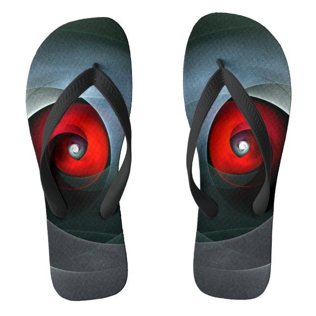 Red Swirl Artistic Modern Abstrakt Art Pattern #19 Flip Flops (Fußbett)