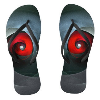 Red Swirl Artistic Modern Abstrakt Art Pattern #19 Flip Flops