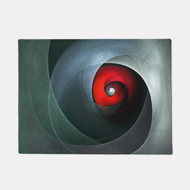 Red Swirl Artistic Modern Abstrakt Art Pattern #19 Fußmatte (Vorderseite)