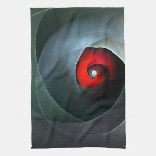 Red Swirl Artistic Modern Abstrakt Art Pattern #19 Geschirrtuch