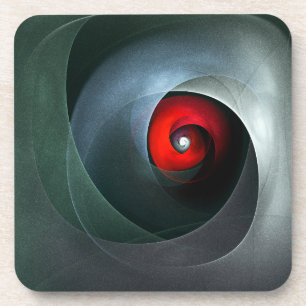 Red Swirl Artistic Modern Abstrakt Art Pattern #19 Getränkeuntersetzer