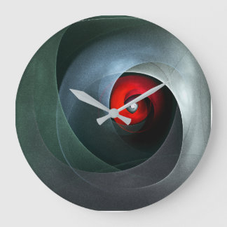 Red Swirl Artistic Modern Abstrakt Art Pattern #19 Große Wanduhr