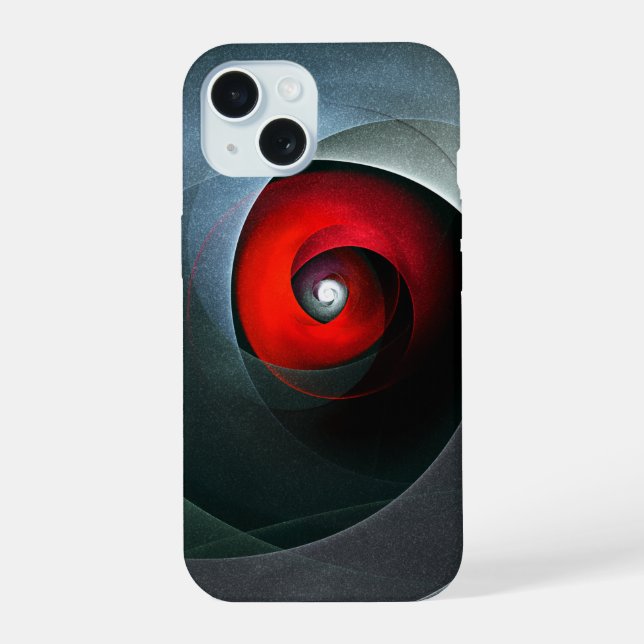 Red Swirl Artistic Modern Abstrakt Art Pattern #19 iPhone 15 Hülle (Rückseite)