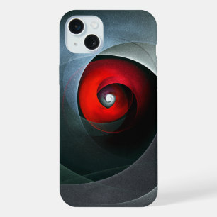 Red Swirl Artistic Modern Abstrakt Art Pattern #19 iPhone 15 Plus Hülle