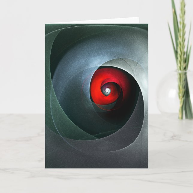 Red Swirl Artistic Modern Abstrakt Art Pattern #19 Karte (Vorderseite)