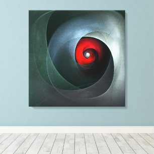Red Swirl Artistic Modern Abstrakt Art Pattern #19 Leinwanddruck
