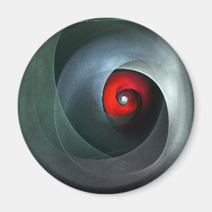 Red Swirl Artistic Modern Abstrakt Art Pattern #19 Magnet