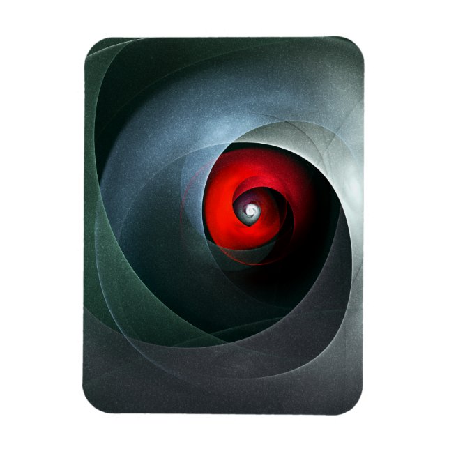 Red Swirl Artistic Modern Abstrakt Art Pattern #19 Magnet (Vertikal)
