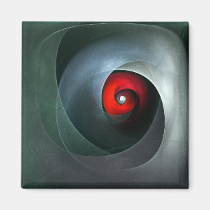 Red Swirl Artistic Modern Abstrakt Art Pattern #19 Magnet