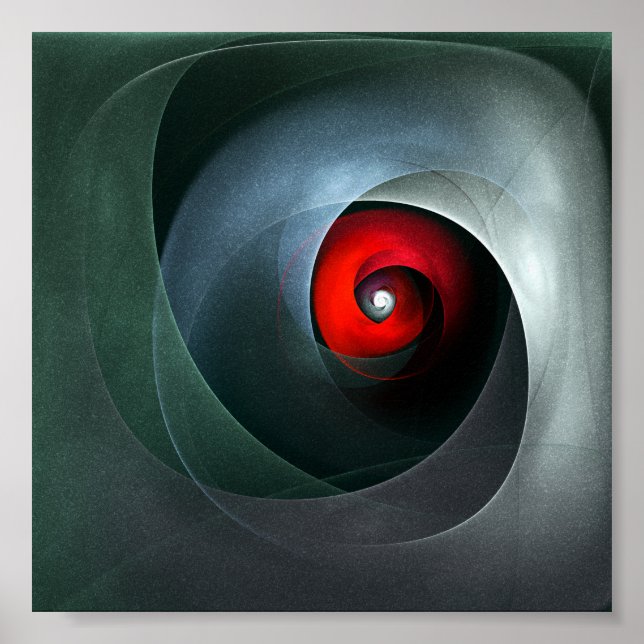 Red Swirl Artistic Modern Abstrakt Art Pattern #19 Poster (Vorne)
