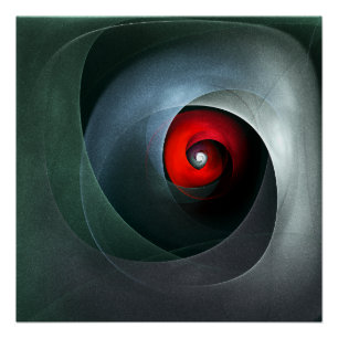 Red Swirl Artistic Modern Abstrakt Art Pattern #19 Poster