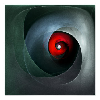 Red Swirl Artistic Modern Abstrakt Art Pattern #19 Poster