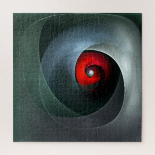 Red Swirl Artistic Modern Abstrakt Art Pattern #19 Puzzle
