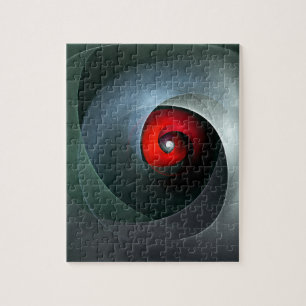 Red Swirl Artistic Modern Abstrakt Art Pattern #19 Puzzle