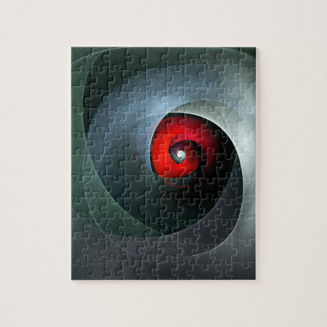 Red Swirl Artistic Modern Abstrakt Art Pattern #19 Puzzle (Vertikal)