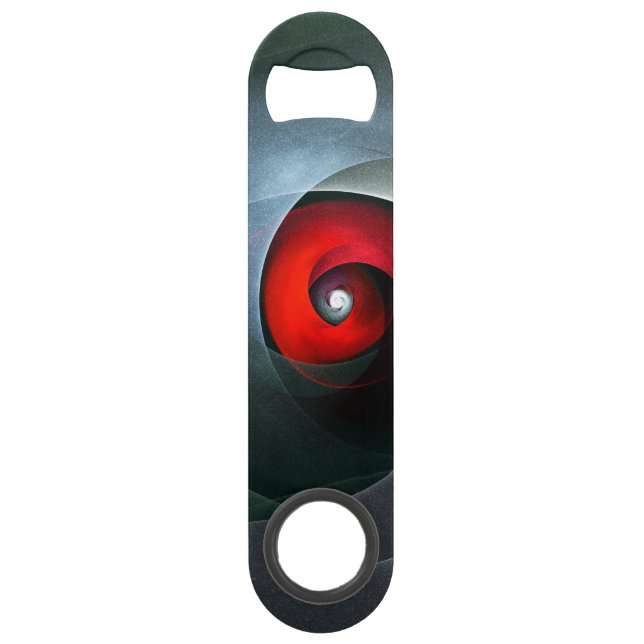 Red Swirl Artistic Modern Abstrakt Art Pattern #19 Speed Flaschenöffner (Vorderseite)