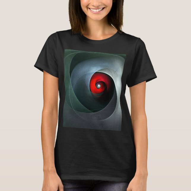 Red Swirl Artistic Modern Abstrakt Art Pattern #19 T-Shirt (Vorderseite)