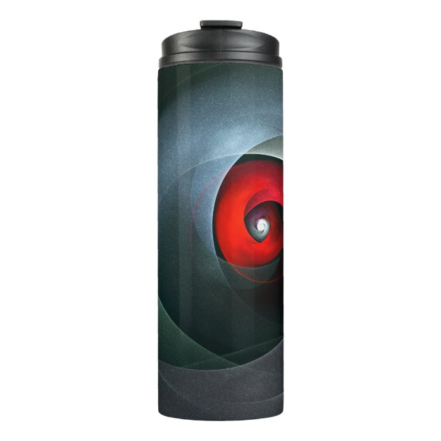 Red Swirl Artistic Modern Abstrakt Art Pattern #19 Thermosbecher (Vorderseite)