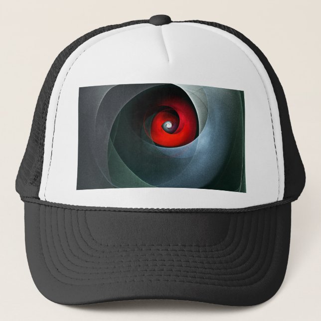 Red Swirl Artistic Modern Abstrakt Art Pattern #19 Truckerkappe (Vorderseite)