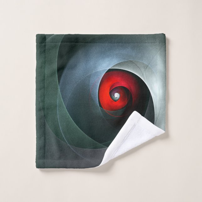 Red Swirl Artistic Modern Abstrakt Art Pattern #19 Waschlappen (Waschlappen)
