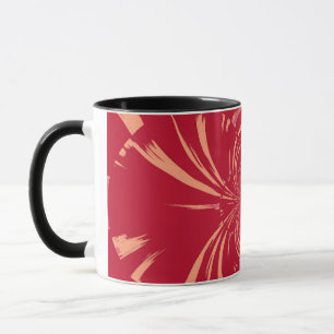 RED SWIRL RETRO ART DECO TASSE