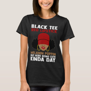 Red T-Shirt Lipstick Melanin Poppin Hier bei