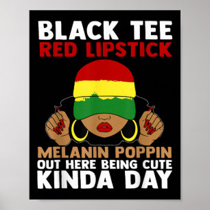 Red T-Shirt Lipstick Melanin Poppin Hier bei Poster