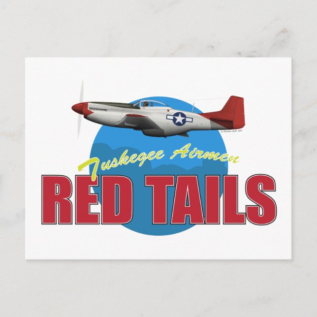 Red Tails Tuskegee Airmen Postkarte (Vorderseite)