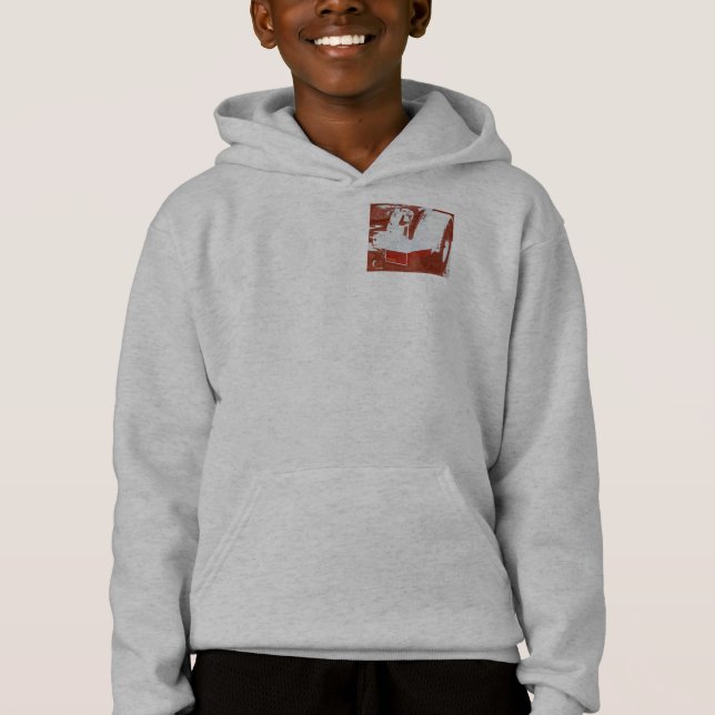 Red "Take to the Road" Grafik Hoodie (Vorderseite)