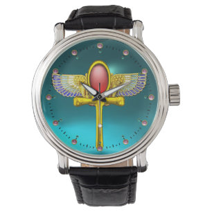 RED TALISMAN/ÄGYPTIAN WINGED ANKH, CORNUCOPIA Aqua Armbanduhr