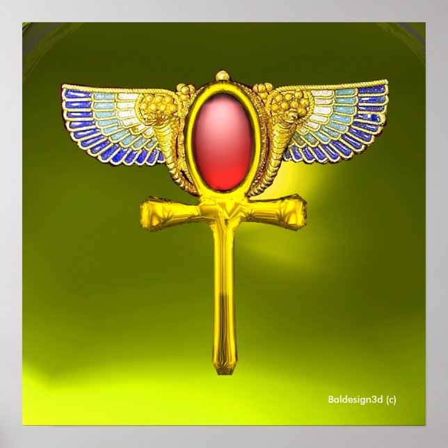 RED TALISMAN/ÄGYPTIAN WINGING ANKH AND CORNUCOPIA POSTER (Vorne)