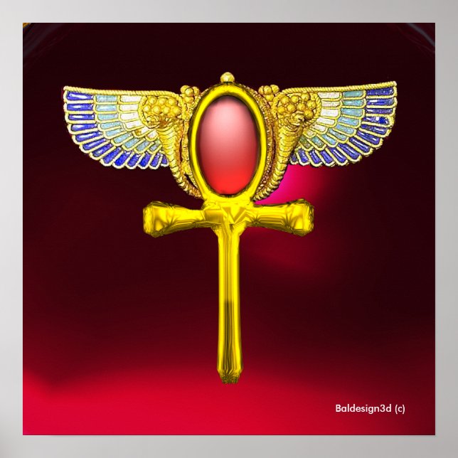 RED TALISMAN/ÄGYPTIAN WINGING ANKH with CORNUCOPIA Poster (Vorne)